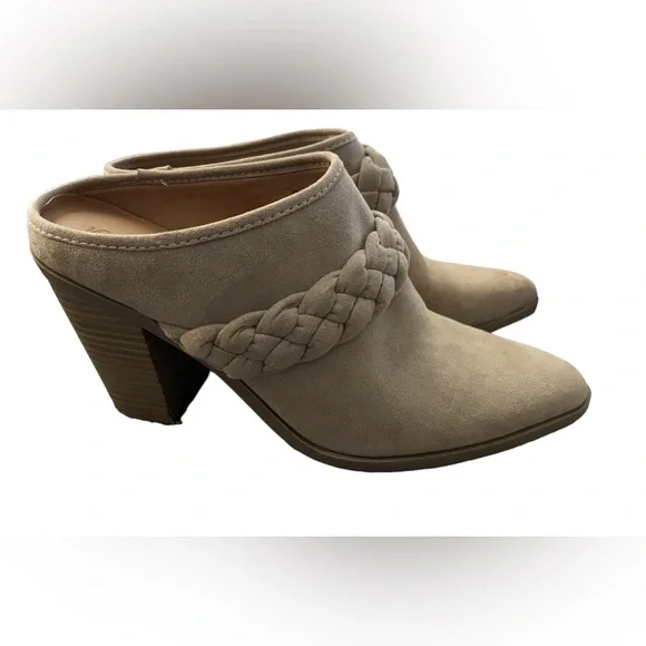 Universal Thread Women's Slip On Ankle Boots Size 9 Tan Braid Heels Pumps Shoes - Picture 4 of 6